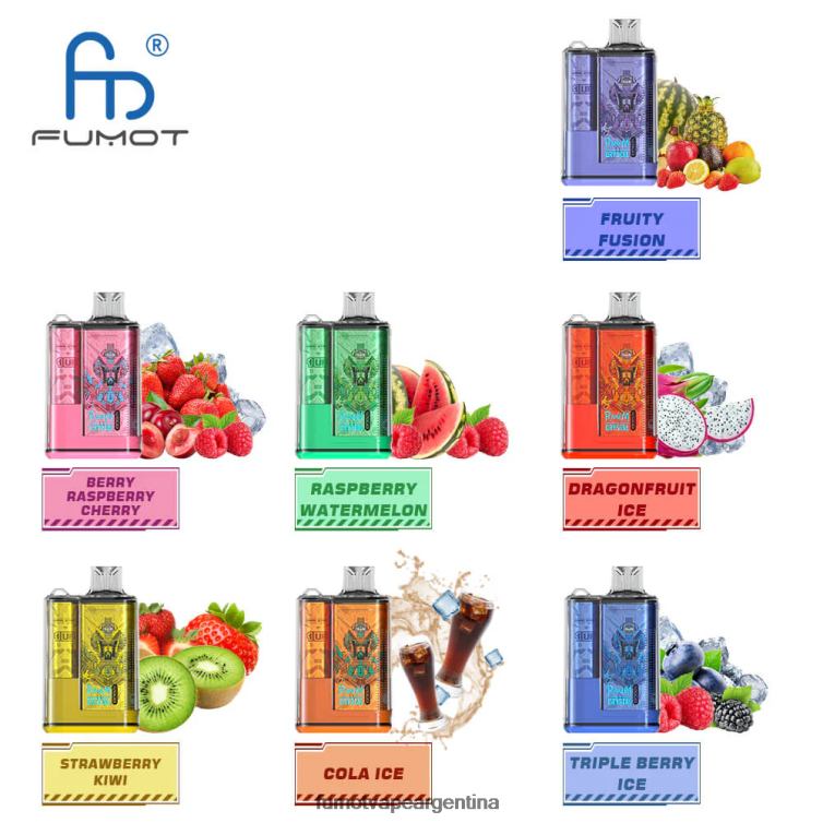 Fumot Crystal 1 pieza - 12000 caja de vapeo desechable 20ml - Fumot Vape Precio fusión frutal 2T00T267