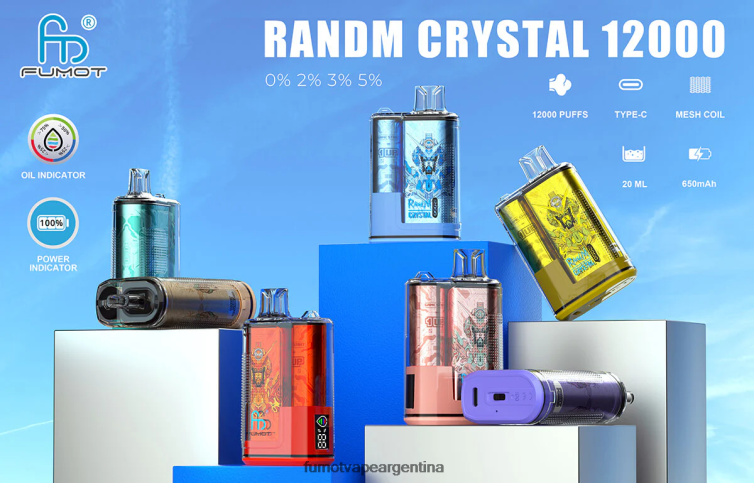 Fumot Crystal Caja de vapeo desechable 20ml 12000 (1 pieza) - Fumot Vape Precio sandía con mango color durazno 2T00T287