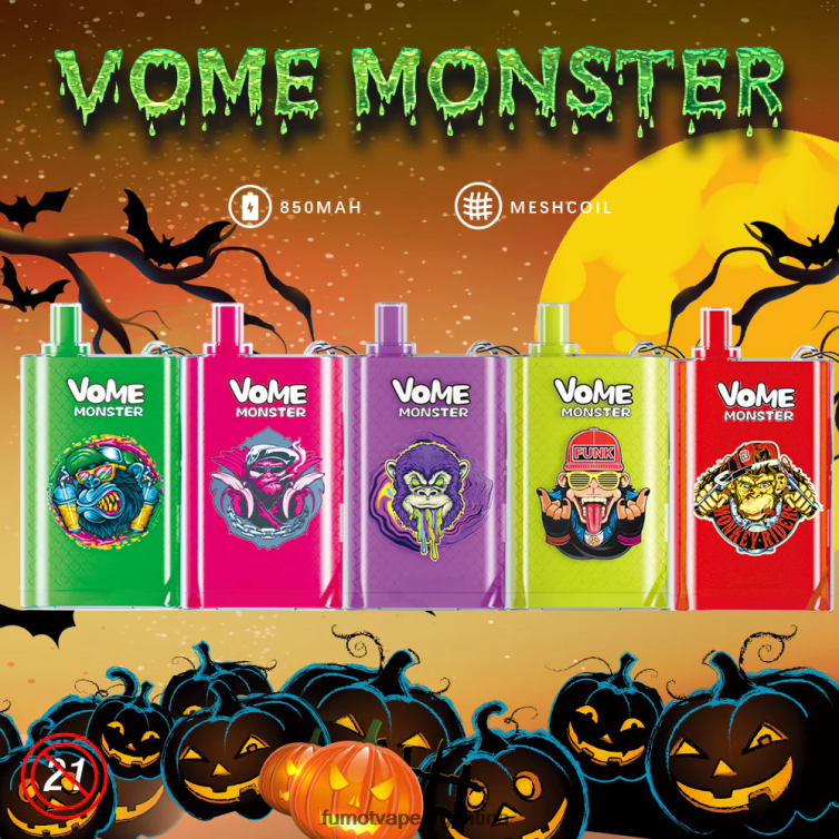 Fumot Vome Monster Dispositivo de vapeo desechable 10000 - 20 ml (1 pieza) - Fumot Argentina bayas mixtas 2T00T432