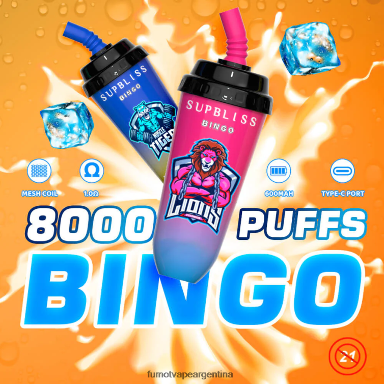 Fumot Supbliss Bingo Dispositivo de vapeo desechable 8000 de 16 ml (1 pieza) - Fumot Vape Argentina Fruta mezclada 2T00T403