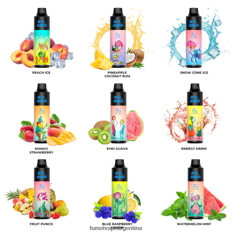 Fumot DTL Pluma vaporizador desechable 8000 - 16 ml (1 pieza) - Fumot Discount Code guayaba kiwi 2T00T419