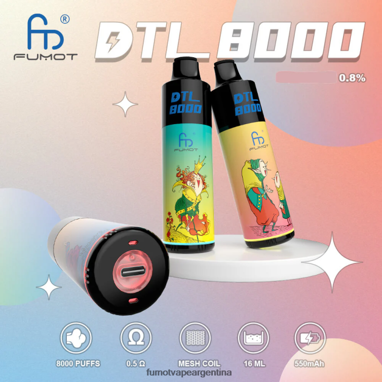 Fumot DTL Pluma vaporizador desechable 8000 - 16 ml (1 pieza) - Fumot Discount Code guayaba kiwi 2T00T419