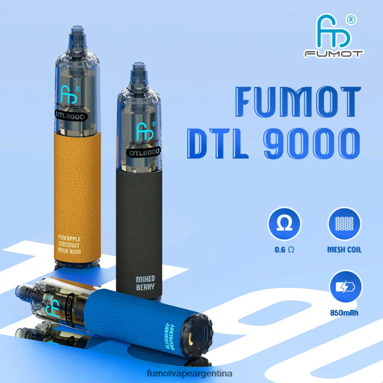 Fumot DTL bolígrafo vapeador desechable 9000- 18ml (1 pieza) - Fumot Argentina ron con leche de coco y piña 2T00T372