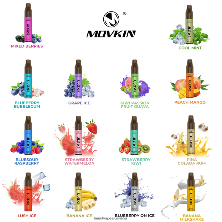 Fumot Movkin Ulax Vape desechable 6800, bobina de cerámica - 8 ml (1 pieza) - Fumot Argentina hielo de uva 2T00T322