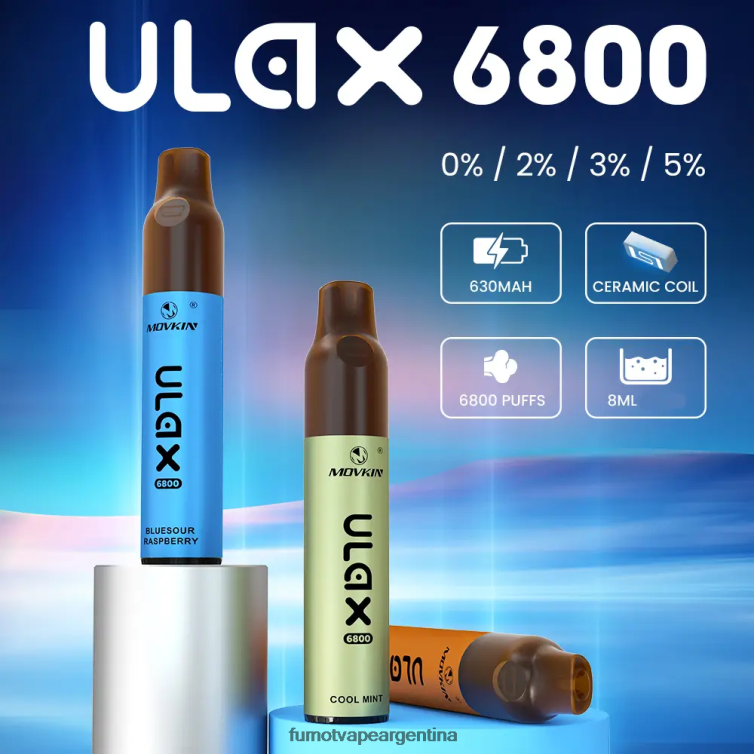 Fumot Movkin Ulax Vape desechable 6800, bobina de cerámica - 8 ml (1 pieza) - Fumot Vape Argentina kiwi maracuyá guayaba 2T00T323