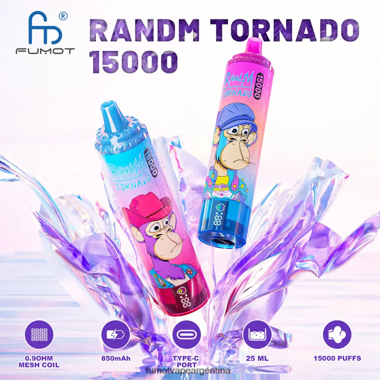 Fumot Tornado 15000 vaporizador desechable - 25ml (1 pieza) - Fumot Argentina Fresa plátano 2T00T182