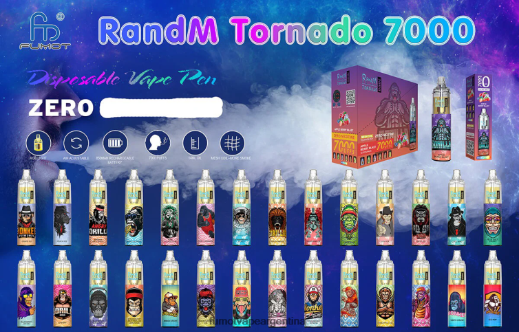 Fumot Tornado 7000 vapeador desechable 0% - 14ml (1 pieza) - Fumot Argentina kiwi fresa 2T00T542