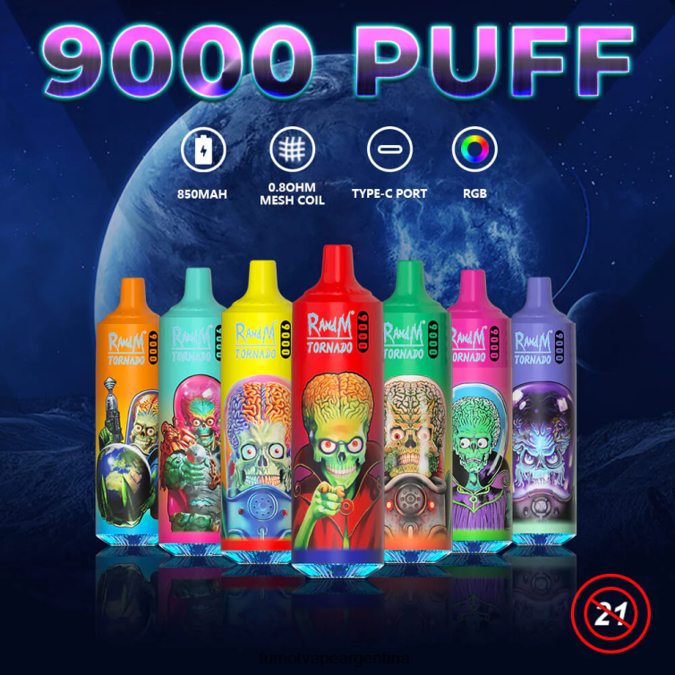 Fumot Tornado bolígrafo vapeador desechable 9000 - 18ml (1 pieza) - Vaporizador Fumot estallido del hielo 2T00T38